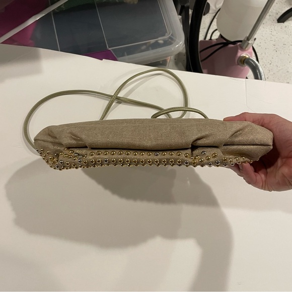 Vintage 70’s ziggy stardust gold silver beaded baguette crossbody leather ✨ - Picture 5 of 11